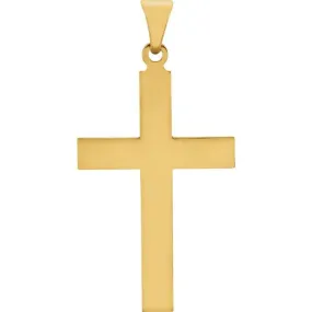 18K Yellow 28 x 18 mm Cross Pendant