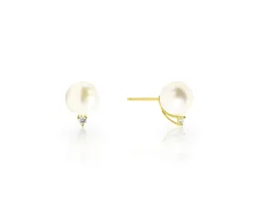 Akoya Pearl and Diamond Earrings