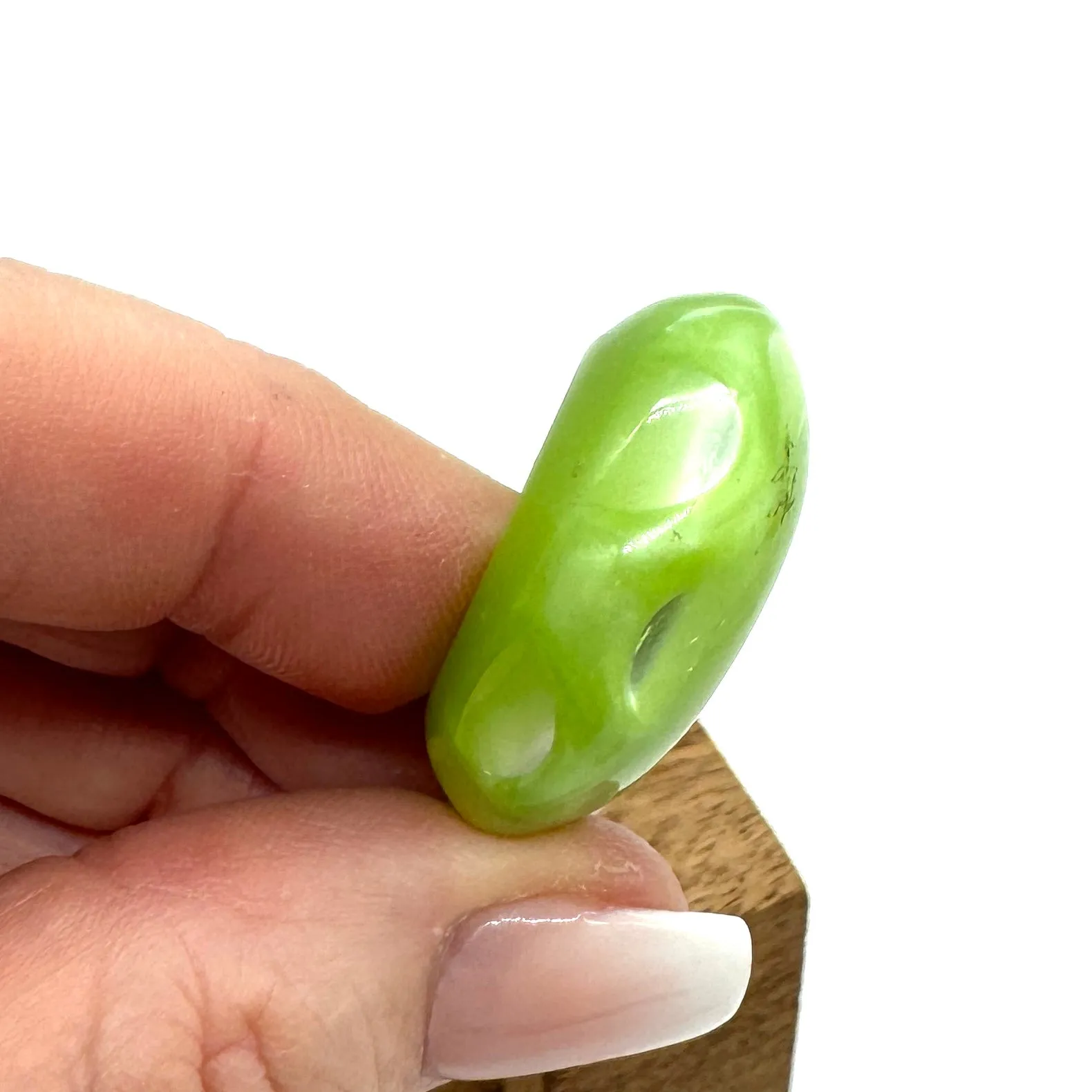RARE Vintage Lime Green Polka Dot Glow C-Lucite Ring